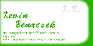 kevin benacsek business card